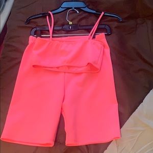 Two Piece hot pink tank and bottom